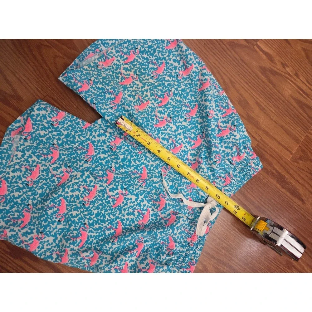 Chubbies Mens Flamingo Print Swim Trunks Blue Pink Mesh‎ Lined 7 In Inseam Small